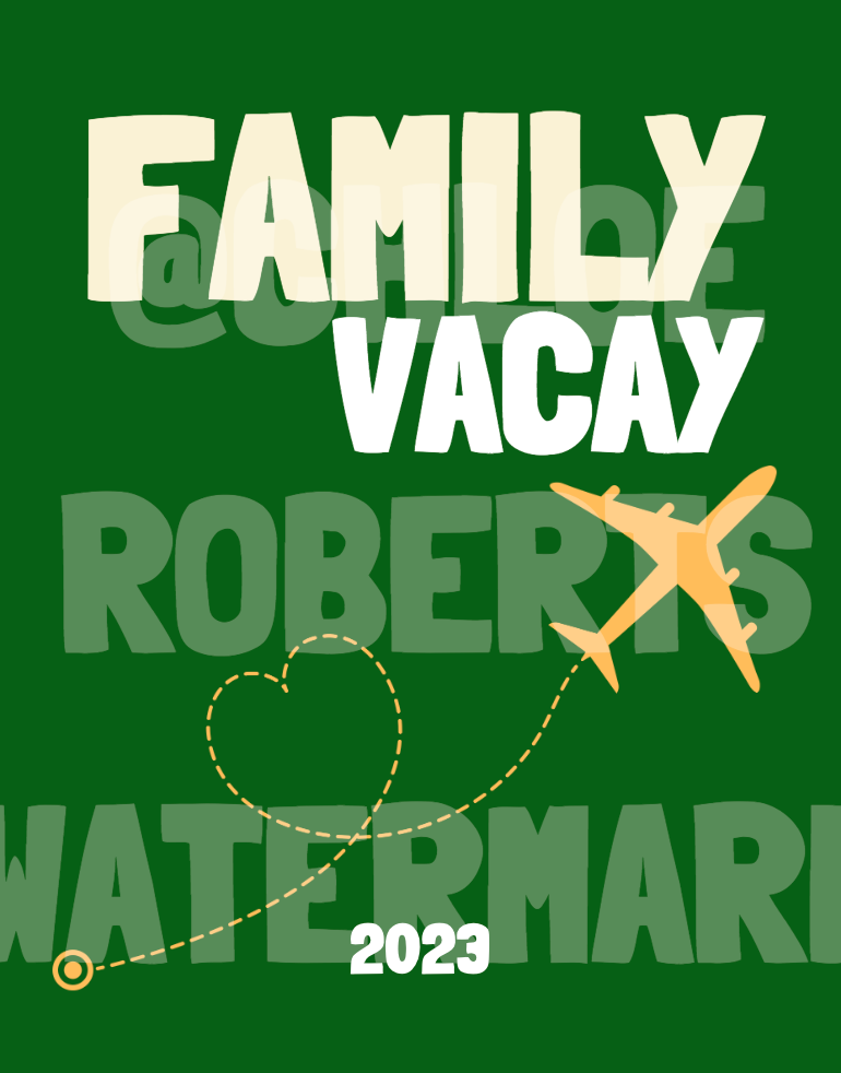 FAMILY VACATION PHOTO BOOK COVER TEMPLATE