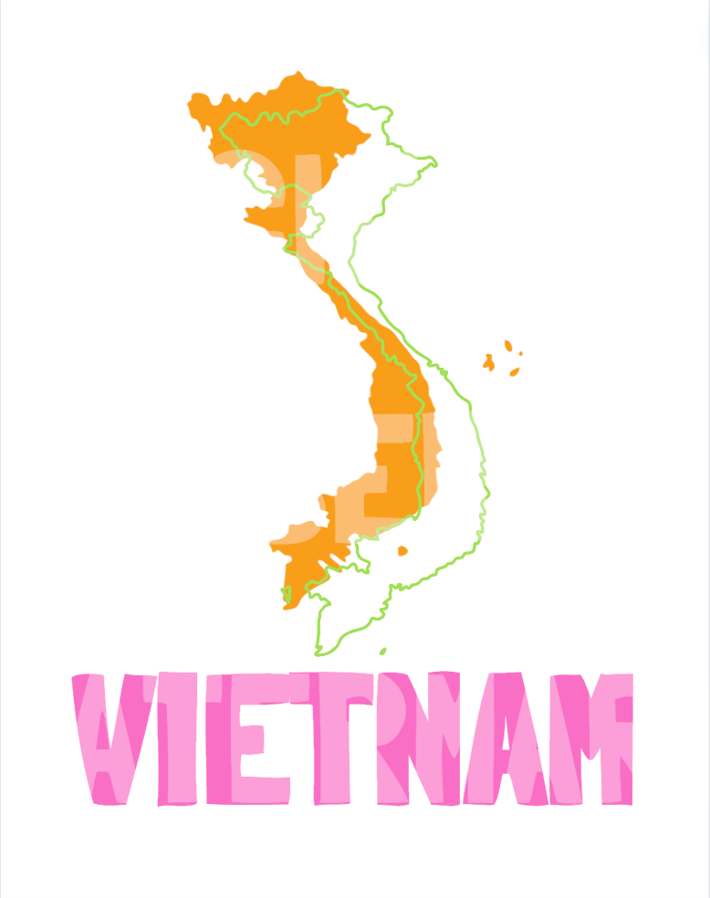 VIETNAM PHOTO BOOK COVER AND MAP TEMPLATE