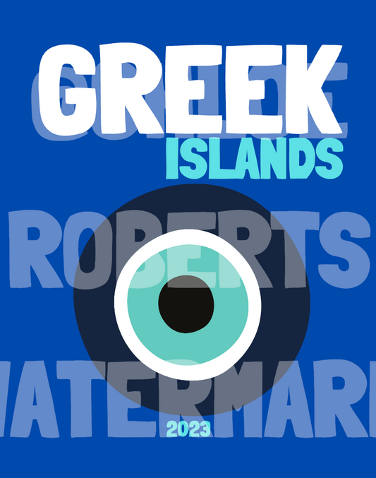 GREEK ISLANDS COVER AND MAP TEMPLATE