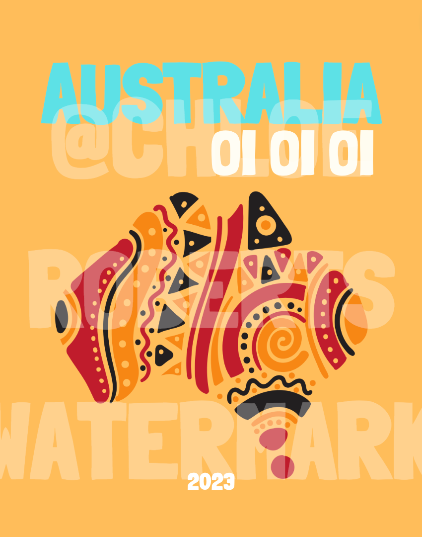 Australia Photo travel book cover template and map